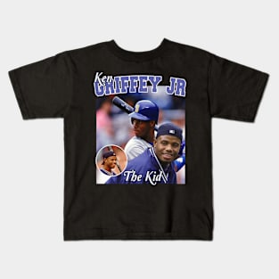 Ken Griffey Jr The Kid Basketball Legend Signature Vintage Retro 80s 90s Bootleg Rap Style (1) Kids T-Shirt